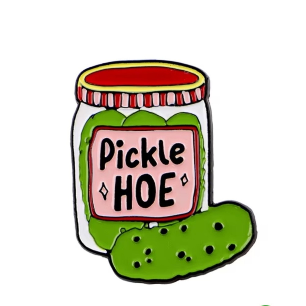 Pickle H♡E Funny Enamel Pin Humorous Jar Lapel Pin Green Pink NWT - Picture 2 of 7